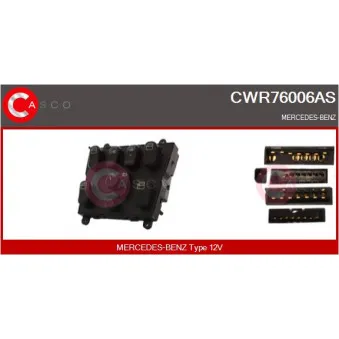 CASCO CWR76006AS - Interrupteur, lève-vitre