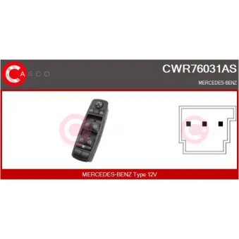 CASCO CWR76031AS - Interrupteur, lève-vitre