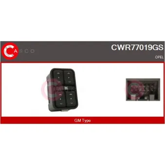 CASCO CWR77019GS - Interrupteur, lève-vitre avant gauche