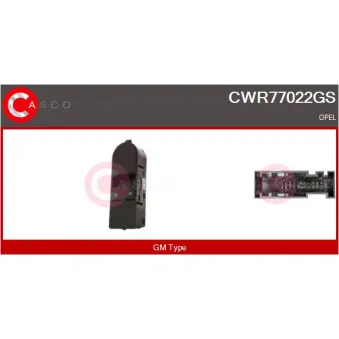 CASCO CWR77022GS - Interrupteur, lève-vitre