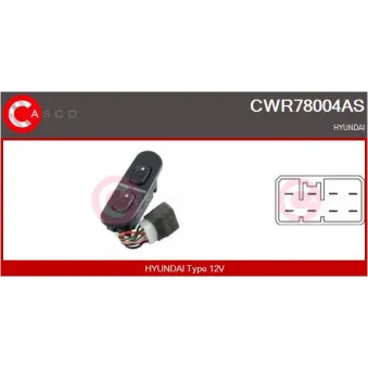 CASCO CWR78004AS - Interrupteur, lève-vitre