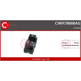 CASCO CWR78006AS - Interrupteur, lève-vitre
