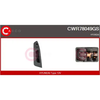 CASCO CWR78049GS - Interrupteur, lève-vitre arrière droit