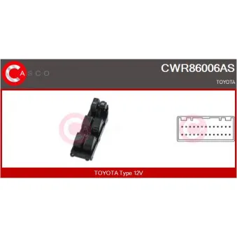 CASCO CWR86006AS - Interrupteur, lève-vitre