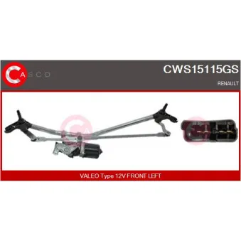 Système de nettoyage des vitres CASCO CWS15115GS pour RENAULT KANGOO 1.5 DCI - 110cv