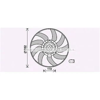 Ventilateur, refroidissement du moteur AVA QUALITY COOLING OEM V15-01-1905