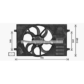Ventilateur, refroidissement du moteur AVA QUALITY COOLING AI7524 pour AUDI A3 1.4 TFSI - 125cv
