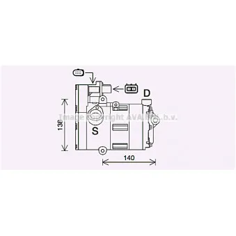 Compresseur, climatisation AVA QUALITY COOLING OEM 12e820803b