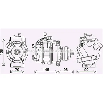 Compresseur, climatisation AVA QUALITY COOLING OEM 4H0260805G