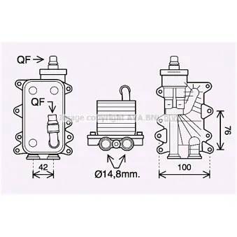Radiateur d'huile de boîte automatique AVA QUALITY COOLING OEM CCL-BM-001A