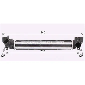 Intercooler, échangeur AVA QUALITY COOLING BW4579