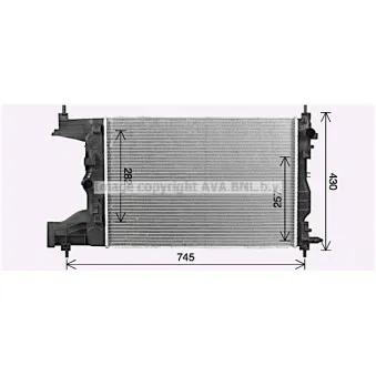 Radiateur, refroidissement du moteur AVA QUALITY COOLING CT2072