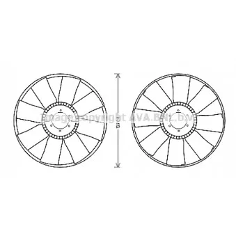 Roue du souffleur, refroidissementdu moteur AVA QUALITY COOLING DFB064 pour DAF CF 85 FAX 85,480 - 477cv