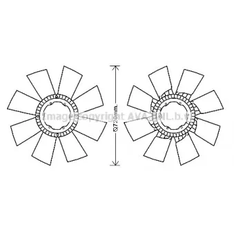 Roue du souffleur, refroidissementdu moteur AVA QUALITY COOLING DFC061