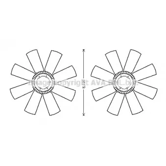 Roue du souffleur, refroidissementdu moteur AVA QUALITY COOLING DFC063
