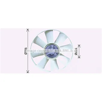 Ventilateur, refroidissement du moteur AVA QUALITY COOLING DFF084 pour MAN F2000 FA 75,360 - 360cv