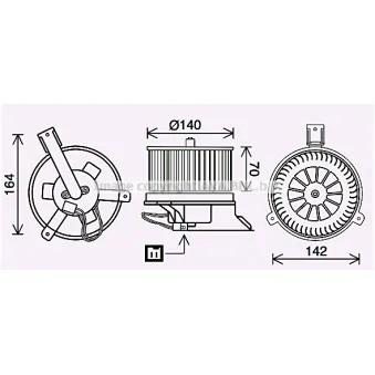 Moteur électrique, pulseur d'air habitacle AVA QUALITY COOLING DN8434