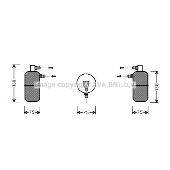Filtre déshydratant, climatisation AVA QUALITY COOLING OEM 04432835