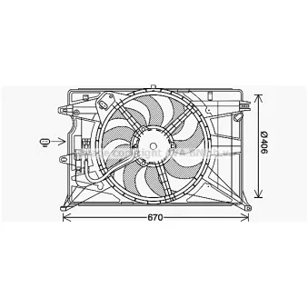 Ventilateur, refroidissement du moteur AVA QUALITY COOLING OEM 51965900