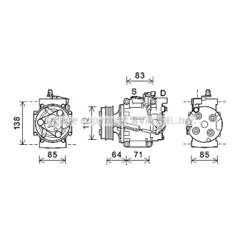 Compresseur, climatisation AVA QUALITY COOLING OEM 38810RSJE02