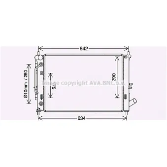 Radiateur, refroidissement du moteur AVA QUALITY COOLING HY2465