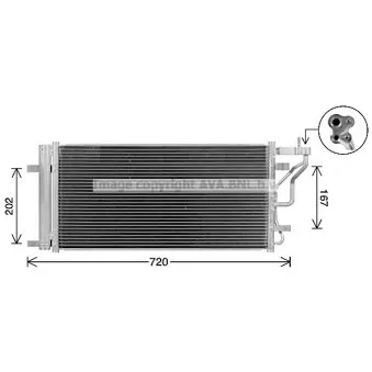 Condenseur, climatisation AVA QUALITY COOLING OEM AC 956 000S