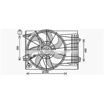 Ventilateur, refroidissement du moteur AVA QUALITY COOLING HY7572