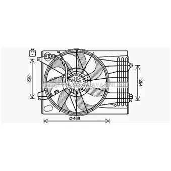 Ventilateur, refroidissement du moteur AVA QUALITY COOLING HY7573