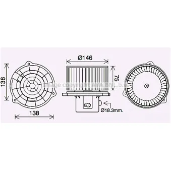 Moteur électrique, pulseur d'air habitacle AVA QUALITY COOLING HY8462