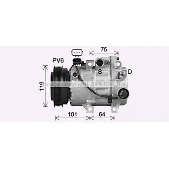 Compresseur, climatisation AVA QUALITY COOLING OEM 977012Y500