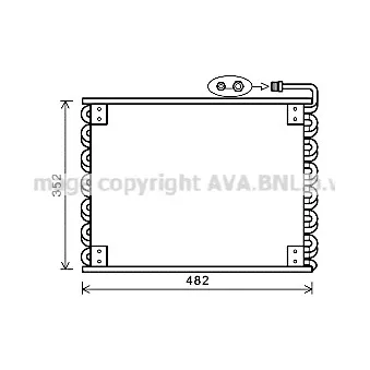 Condenseur, climatisation AVA QUALITY COOLING JD5050 pour JOHN DEERE Series 2050 2350 - 56cv