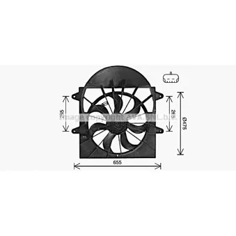 Ventilateur, refroidissement du moteur AVA QUALITY COOLING JE7085
