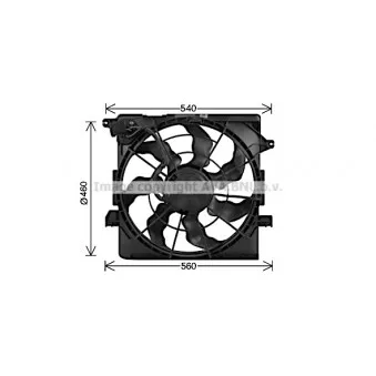Ventilateur, refroidissement du moteur AVA QUALITY COOLING OEM 253802S000