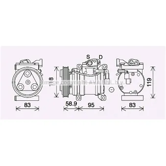 Compresseur, climatisation AVA QUALITY COOLING OEM 977011Y100