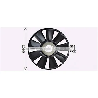 Roue du souffleur, refroidissementdu moteur AVA QUALITY COOLING MNB117 pour MAN TGA 35,360 - 360cv