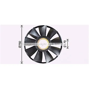 Roue du souffleur, refroidissementdu moteur AVA QUALITY COOLING MNB118 pour MAN TGA 35,400 - 400cv