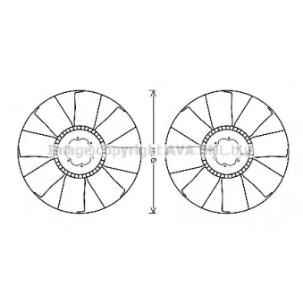 Roue du souffleur, refroidissementdu moteur AVA QUALITY COOLING MNC084
