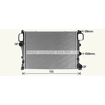 Radiateur, refroidissement du moteur AVA QUALITY COOLING OEM A2215003203