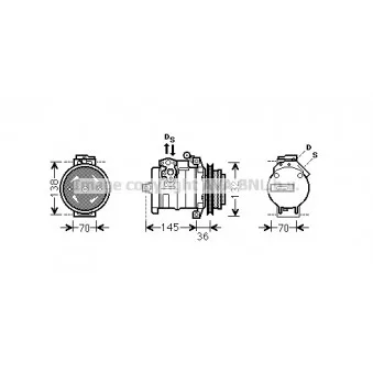 Compresseur, climatisation AVA QUALITY COOLING OEM A0012307011