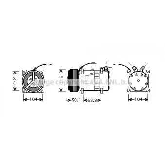 Compresseur, climatisation AVA QUALITY COOLING OEM 820161581