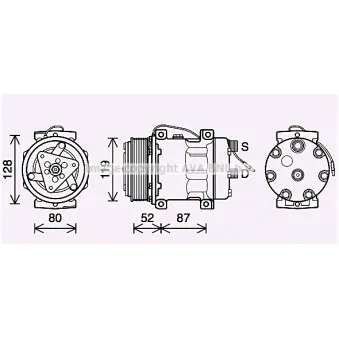 Compresseur, climatisation AVA QUALITY COOLING OEM 84807673