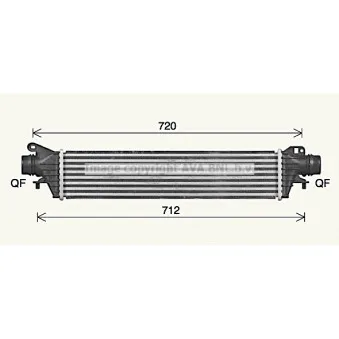Intercooler, échangeur AVA QUALITY COOLING OL4725