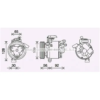 Compresseur, climatisation AVA QUALITY COOLING PEK410