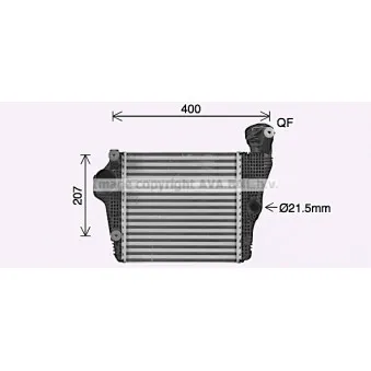 Intercooler, échangeur AVA QUALITY COOLING PR4098