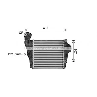 Intercooler, échangeur AVA QUALITY COOLING PR4099