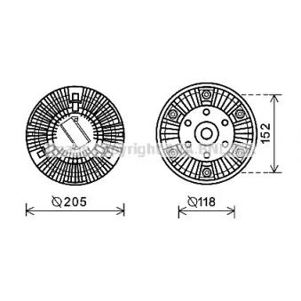 Embrayage, ventilateur de radiateur AVA QUALITY COOLING REC116