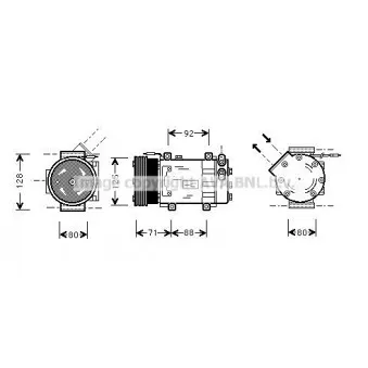 Compresseur, climatisation AVA QUALITY COOLING RTAK127 pour RENAULT KANGOO 1.6 16V - 95cv