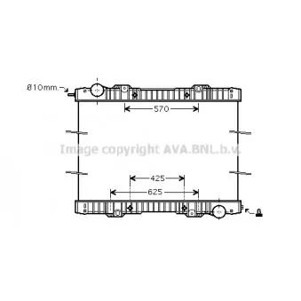 Radiateur, refroidissement du moteur AVA QUALITY COOLING SC2020N pour VOLVO FL6 R 500 - 500cv