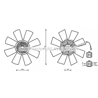 Ventilateur, refroidissement du moteur AVA QUALITY COOLING SCC042