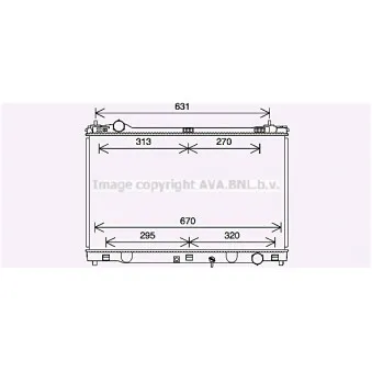 Radiateur, refroidissement du moteur AVA QUALITY COOLING TO2729